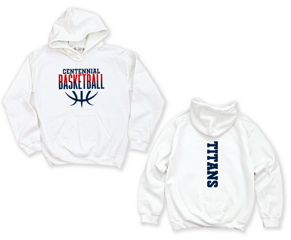 Centennial Titans Basketball White Hoodie