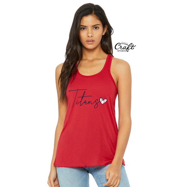 Centennial Baseball - Titans Heart - Bella Canvas Flowy Racerback Tank Top