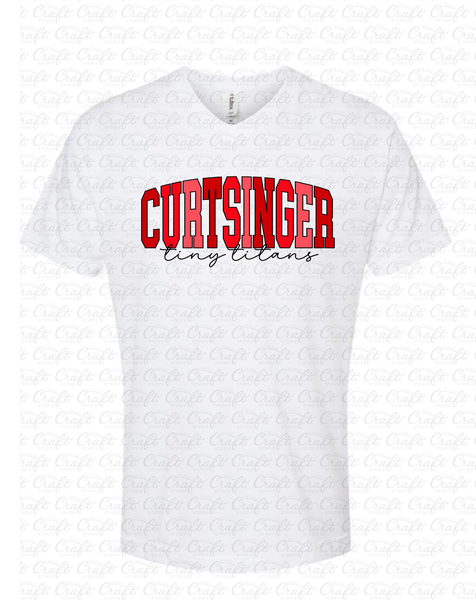 Curtsinger Teachers Vintage V-Neck T-Shirt