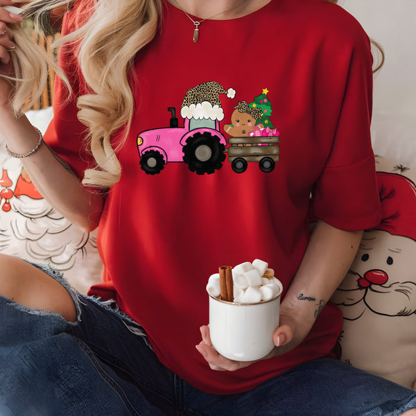 Christmas Girl Tractor DTF