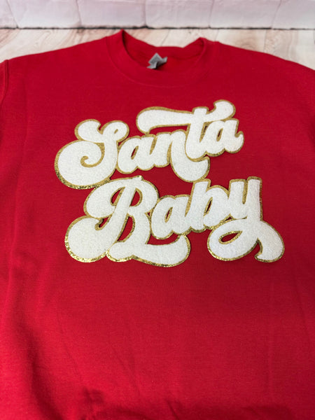 Santa Baby White and Gold 12"