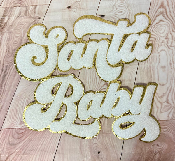 Santa Baby White and Gold 12"