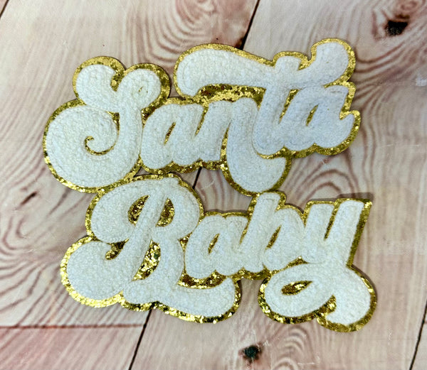 Santa Baby White and Gold 12"