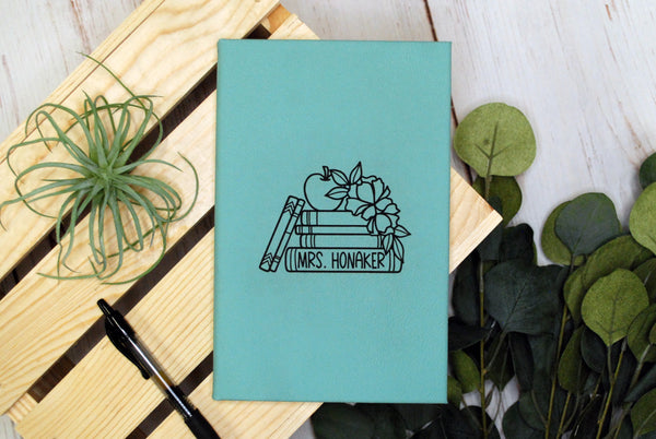 Custom Engraved Leather Notebook for Teacher Appreciation