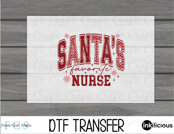 Santa's Favorite Nurse DTF