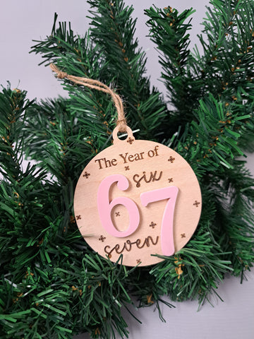 Pink 67 Christmas Ornament