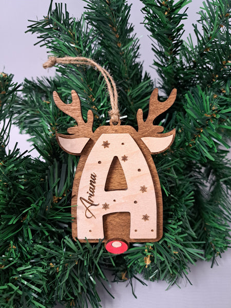 Reindeer Name Christmas Ornament