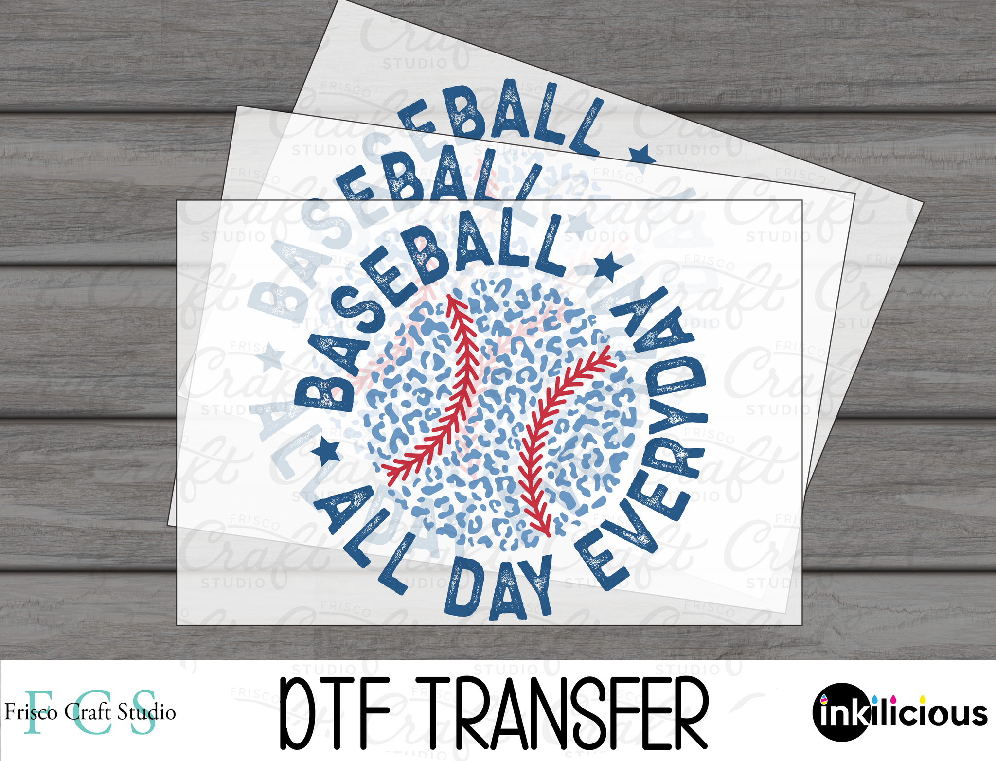 Baseball All Day Leopard DTF