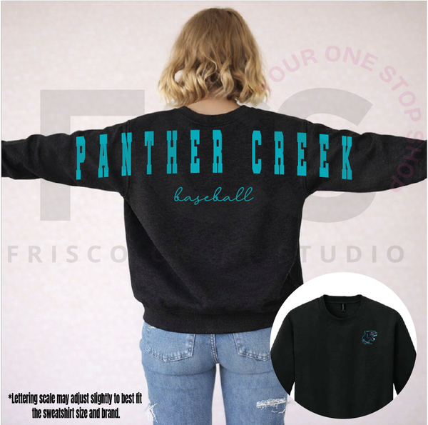 Panther Creek Baseball Marquee Letter Sweatshirt