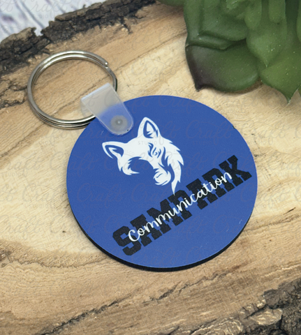 Blue House Keychain- 2"