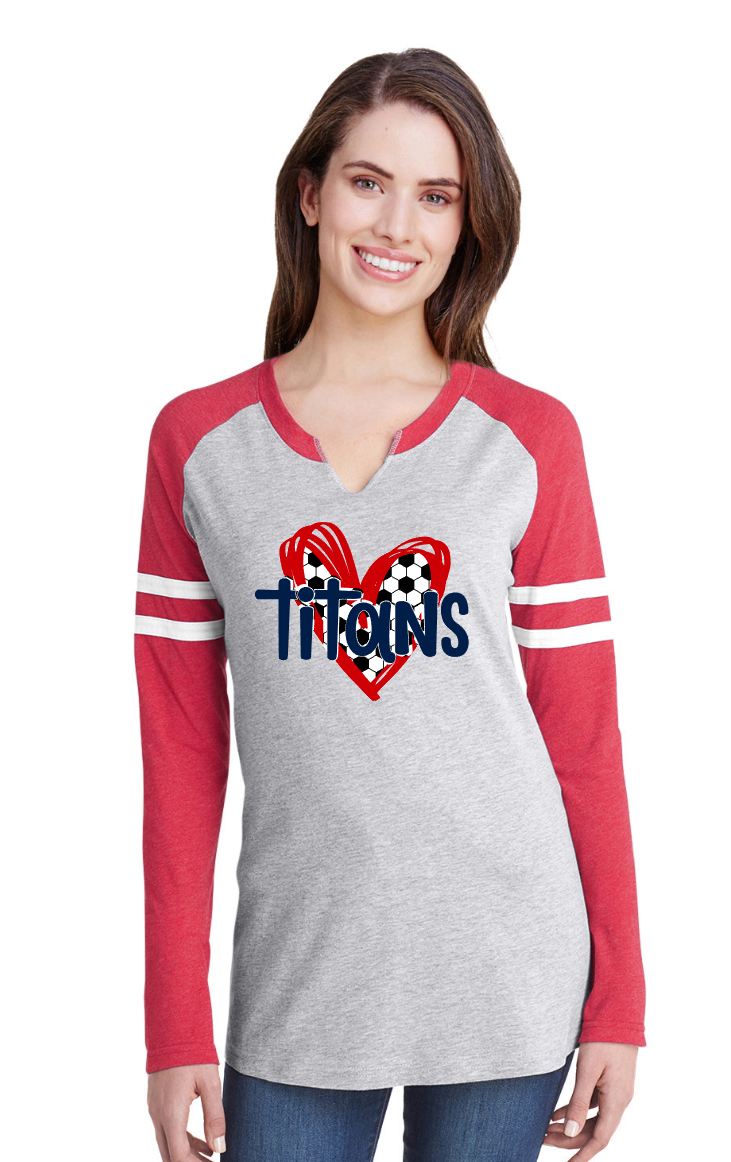 Ladies I Heart Titans Long Sleeve Raglan