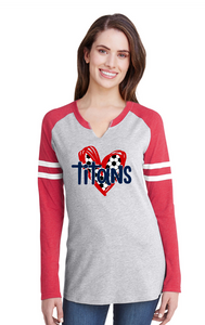 Ladies I Heart Titans Long Sleeve Raglan