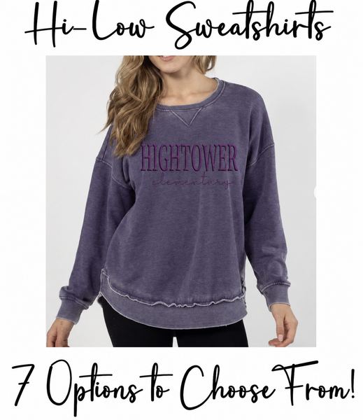 Hightower Elementary "PUFF" Chicka-d Burnout Sweatshirts