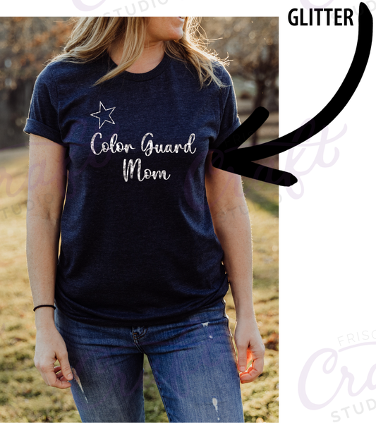 Color Guard Mom-Navy with Silver Glitter