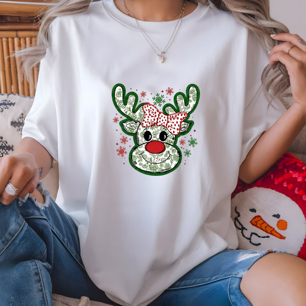 Decorative Green Reindeer DTF