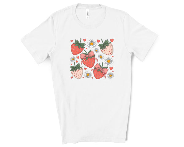 Coquette Valentines Day Strawberries DTF