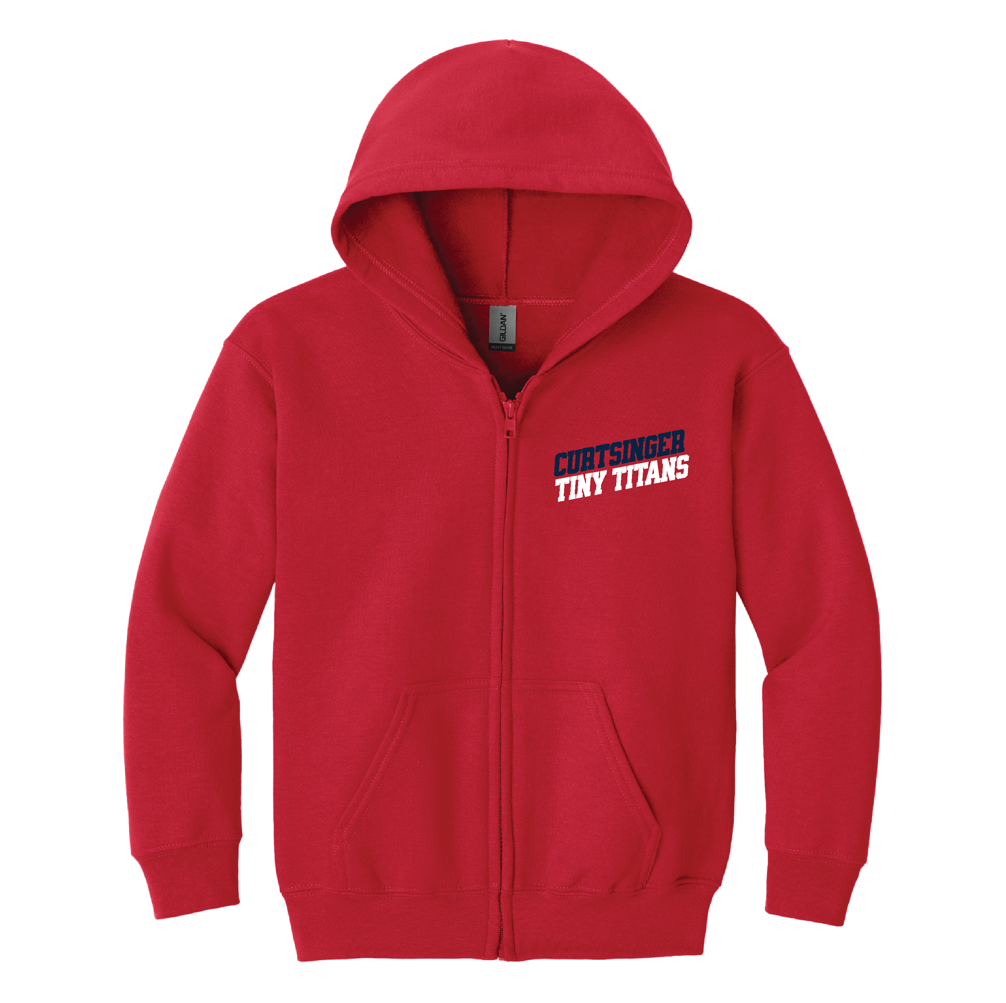 Curtsinger Red Full Zip Hooded Sweatshirt