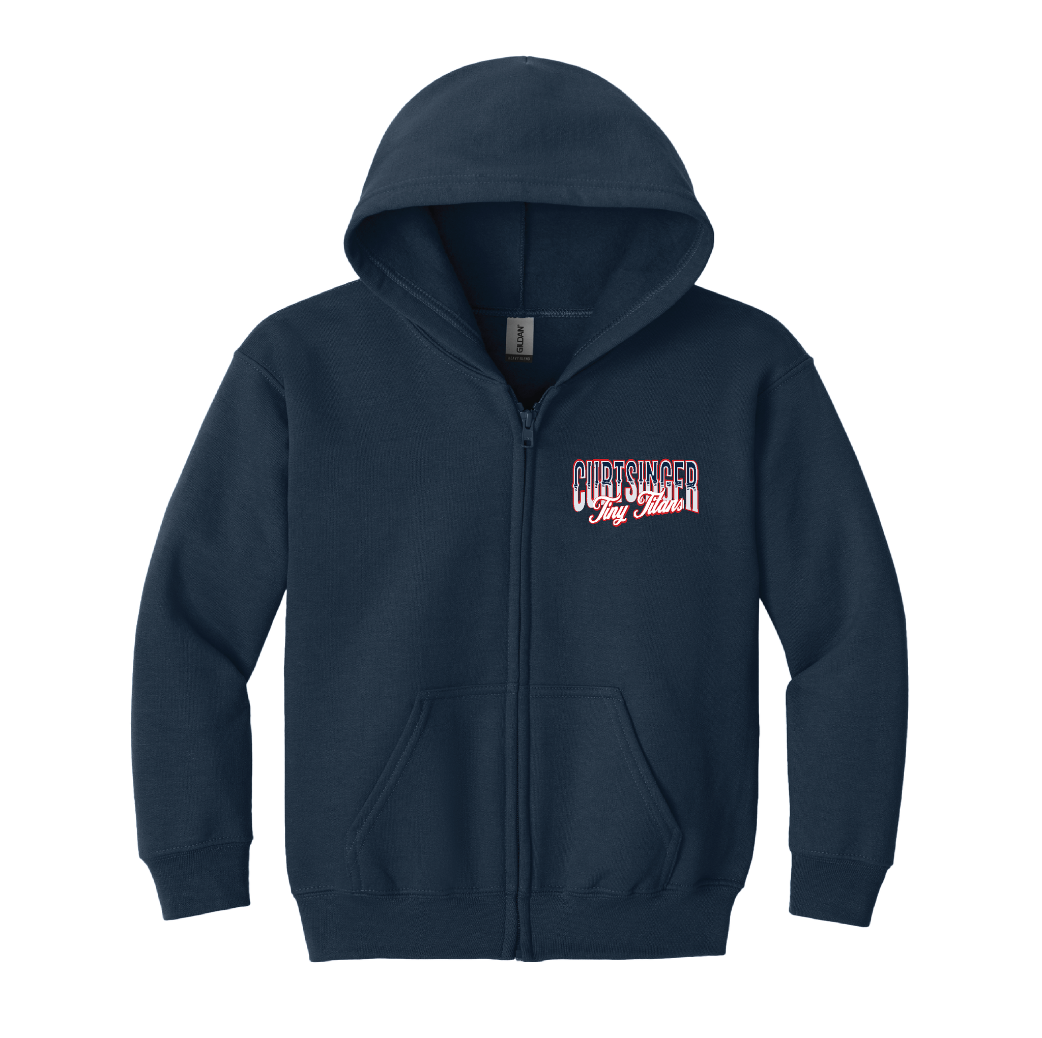 Curtsinger Navy Full Zip Hooded Sweatshirt