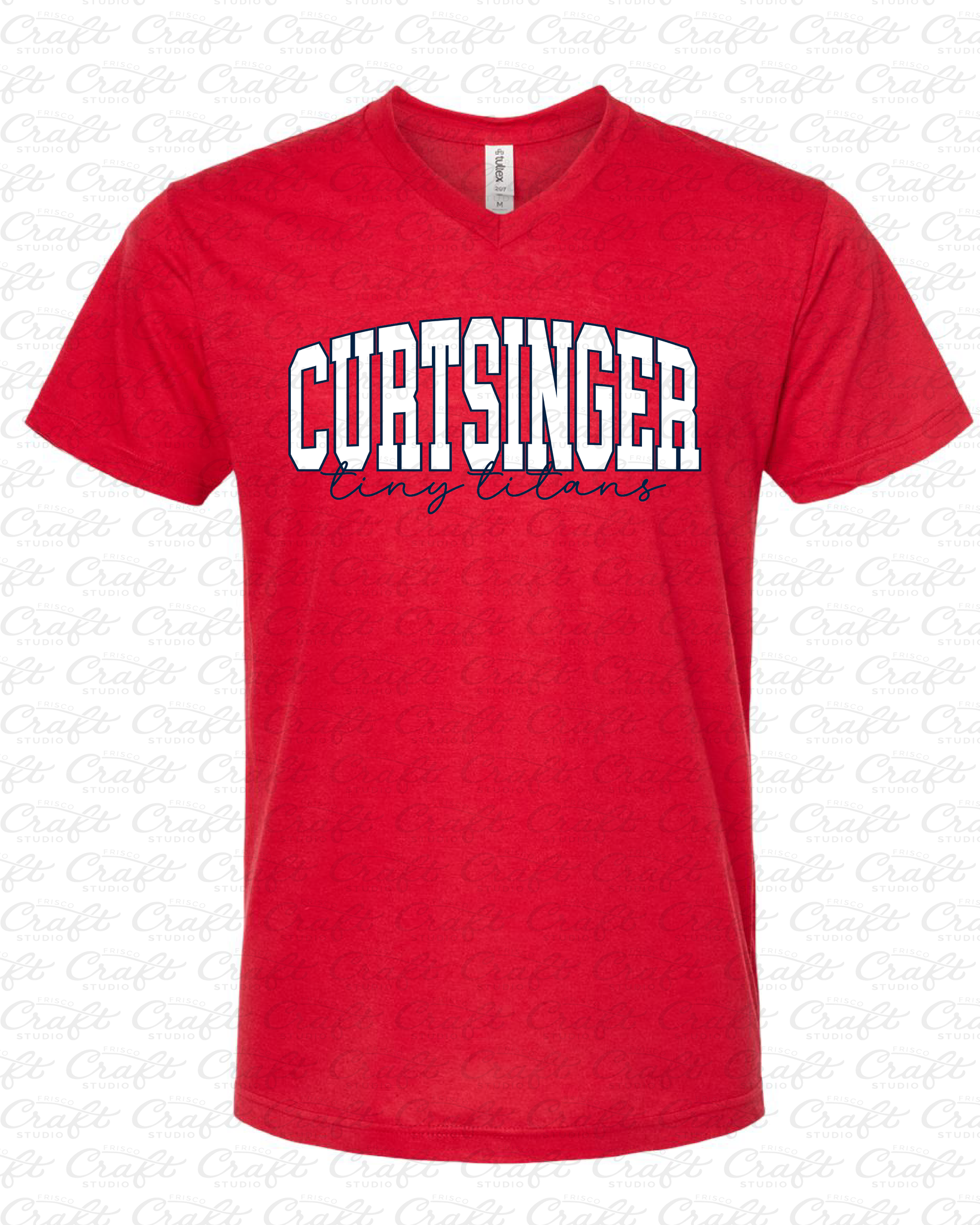 Curtsinger Vintage V-Neck Red  T-Shirt