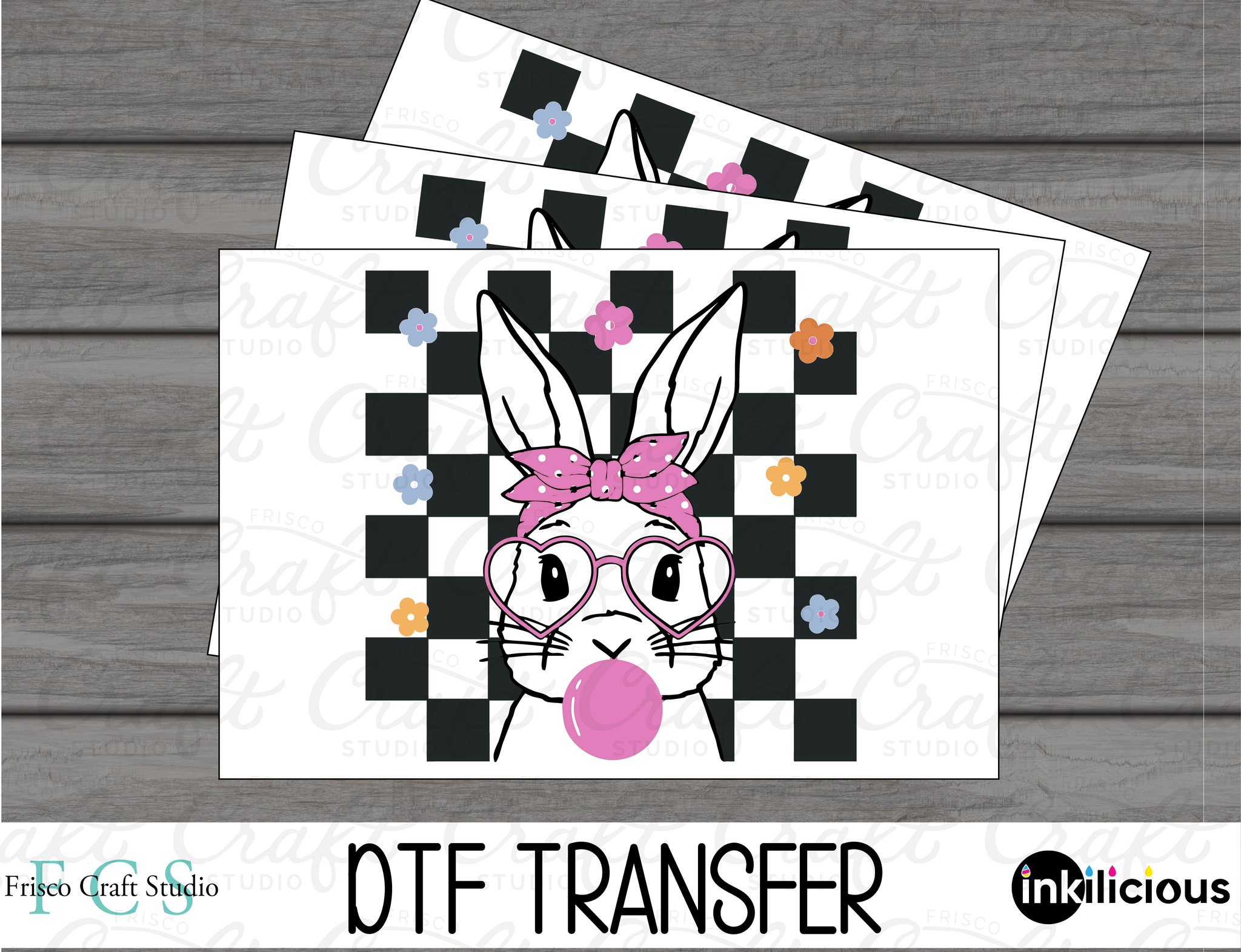 Easter Checker Bunny with Bubble