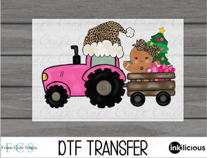 Christmas Girl Tractor DTF