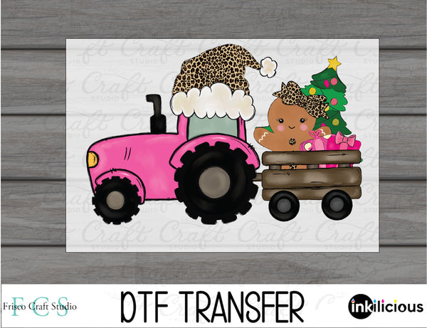 Christmas Girl Tractor DTF