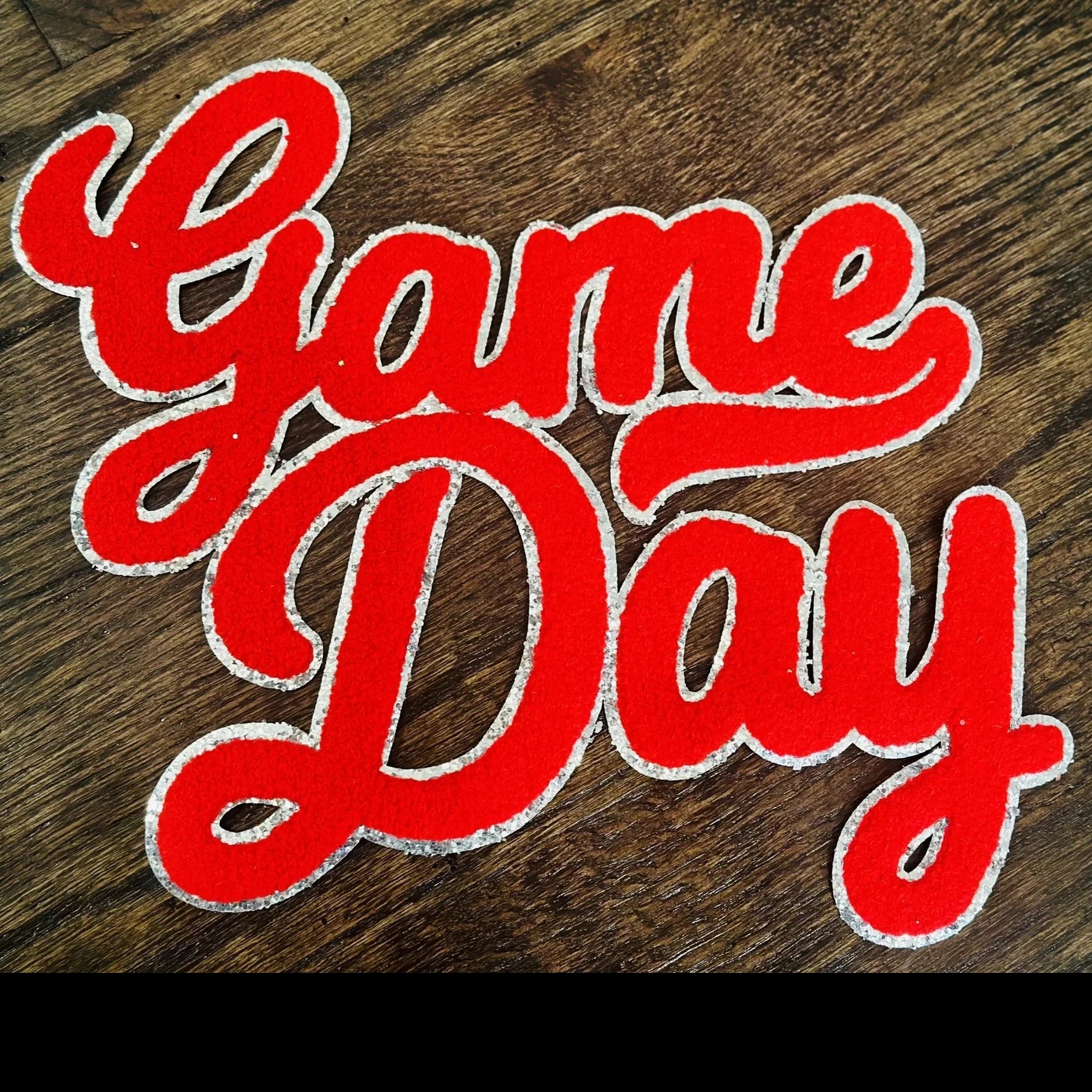 Red Game Day Chenille Patch
