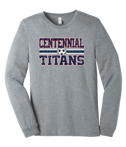 Centennial Titans Soccer Distressed Cotton Long Sleeve T-Shirt