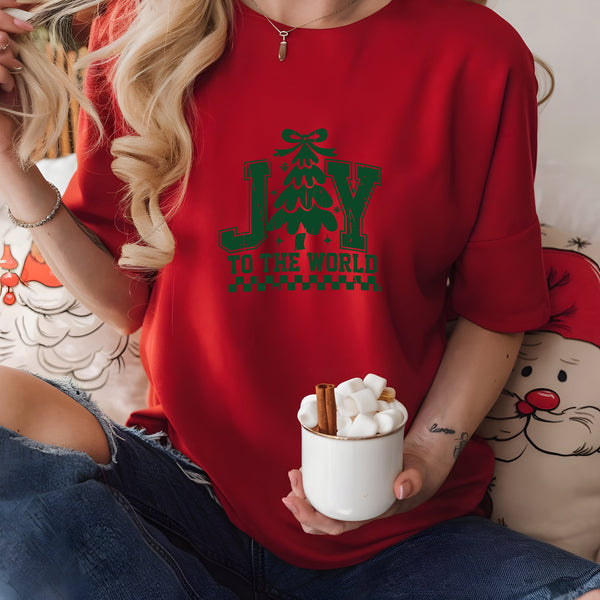 Joy to the World Distressed Green DTF