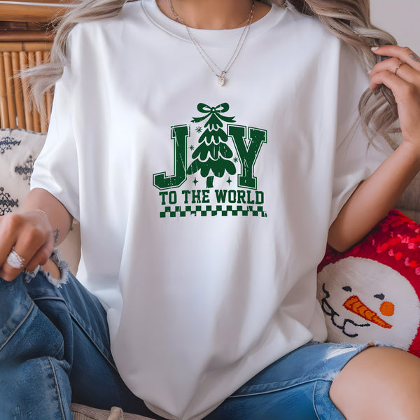 Joy to the World Distressed Green DTF