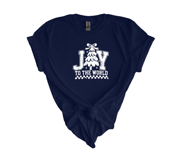 Joy to the World Distressed White DTF