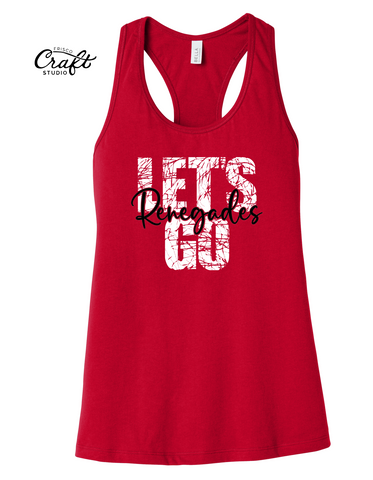 Let's Go Renegades Flowy Racerback Tank - Red