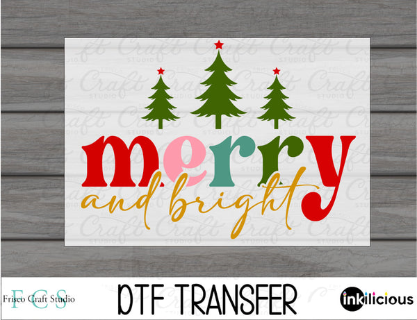 Merry and Bright Colorful DTF