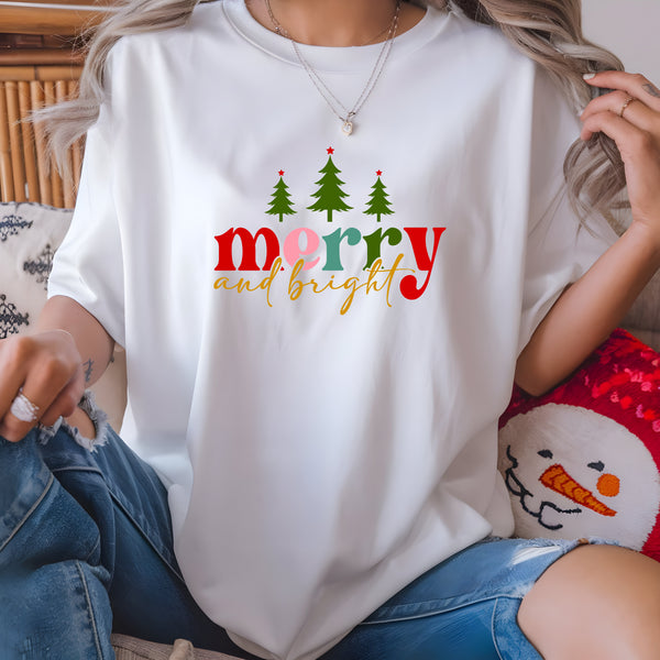 Merry and Bright Colorful DTF