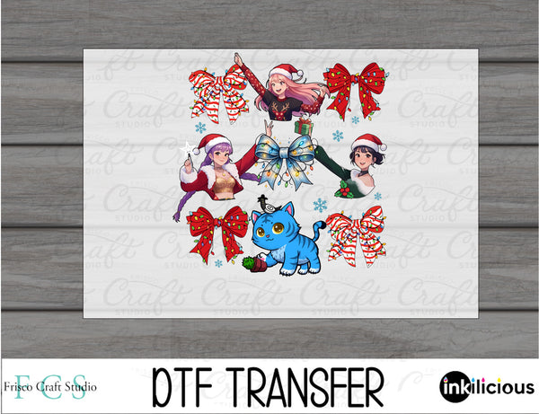 Coquette Bow Huntrix Christmas DTF