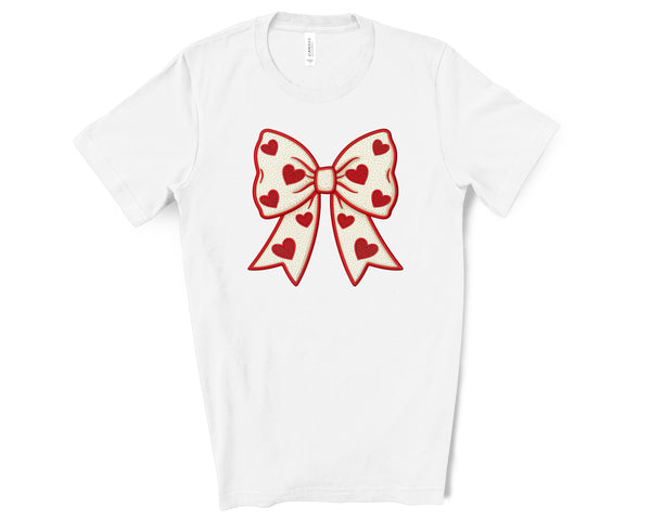Valentines Day Bow Faux Patch DTF