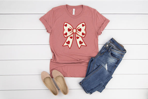 Valentines Day Bow Faux Patch DTF