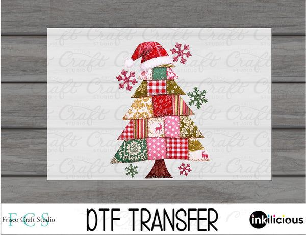Patchwork Christmas Tree DTF