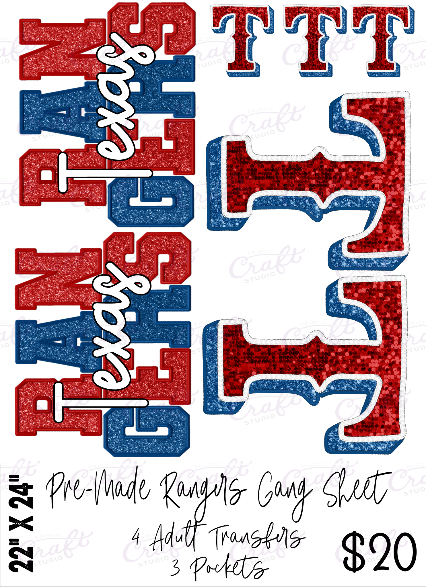 Pre made Gang Sheet-Rangers (22x24)