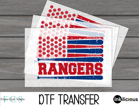 Baseball Rangers Flag DTF
