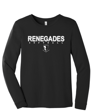 Renegades Softball Varsity Cotton Long Sleeve - Black