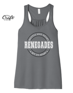 Renegades Hustle & Heart Flowy Racerback Tank - Grey