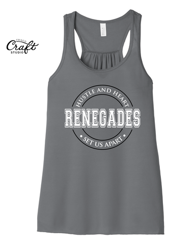 Renegades Hustle & Heart Flowy Racerback Tank - Grey
