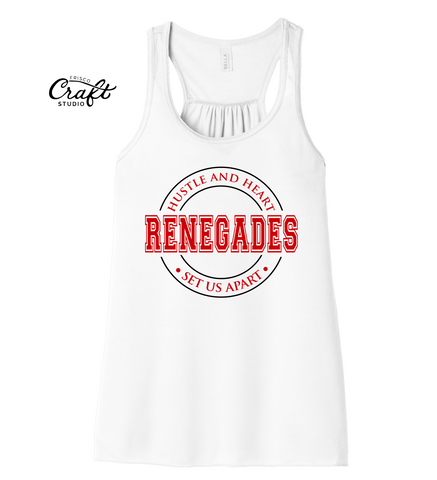 Renegades Hustle & Heart Flowy Racerback Tank - White
