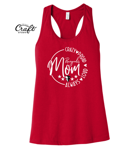 Renegades Mom Flowy Racerback Tank - Red