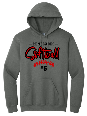 Renegades Softball Classic Hoodie - Charcoal