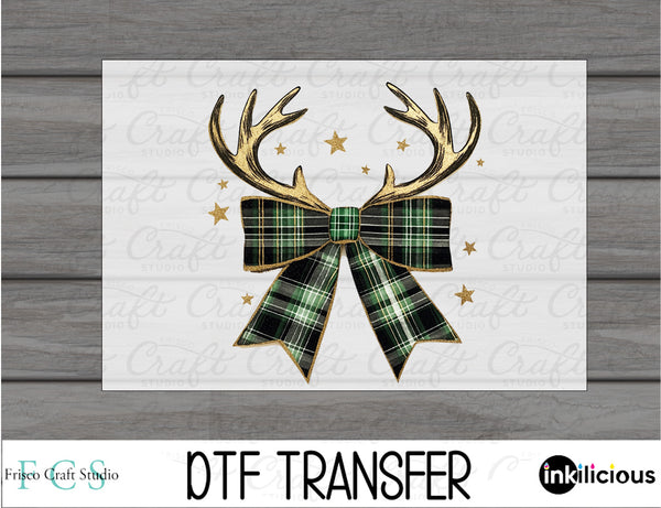 Reindeer Retro Bow DTF