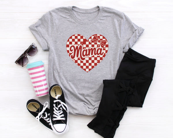 Retro Mama Checkered Heart DTF
