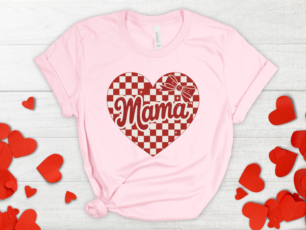 Retro Mama Checkered Heart DTF