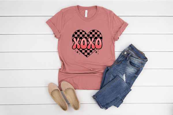 Retro XOXO Checkered Heart DTF